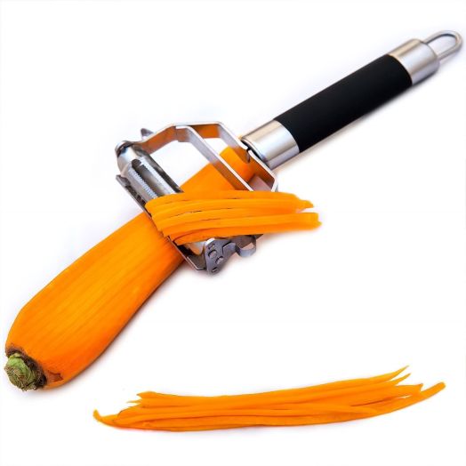 Deiss PRO Dual Julienne Peeler and Vegetable Peeler - Non-slip Comfortable Handle - Amazing Tool for Making Delicious Salads and Veggie Noodles