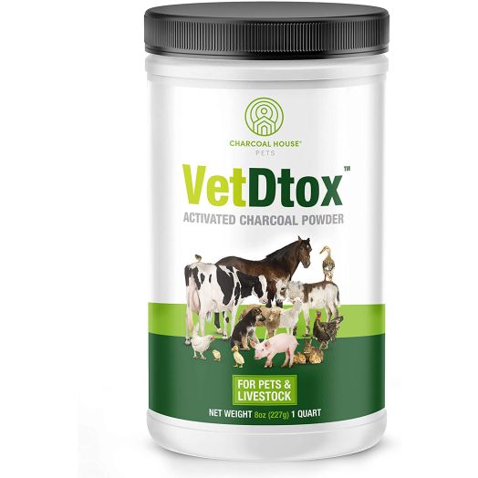 1qt VetDtox Activated Charcoal Powder for Pets and Livestock for poisonings, Health, Pets, Chickens, Horses More
