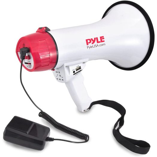 Pyle Bluetooth Bullhorn PA Megaphone - iPhone Megaphone Speaker with Wired Microphone, Siren Alarm Mode, MP3/USB/SD Readers - PMP42BT_0