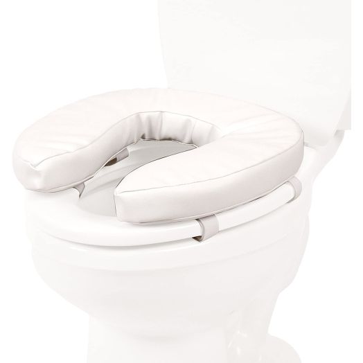 PCP Raised Toilet Seat Cushion, 2" High Padded Comfort Support, Universal Fit, Portable with Removable Fastening Straps