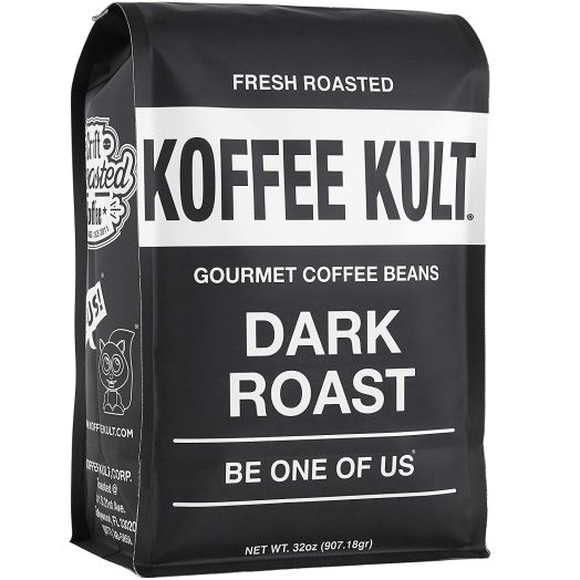 Koffee Kult Coffee Beans Dark Roasted - Highest Quality Delicious Organically Sourced Fair Trade - Whole Bean Coffee - Fresh Gourmet Aromatic Artisan Blend (32oz)