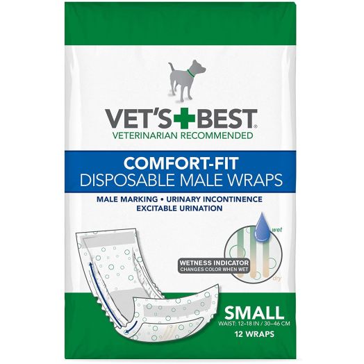 Vet's Best Comfort Fit Disposable Male Dog Diapers | Absorbent Male Wraps with Leak Proof Fit