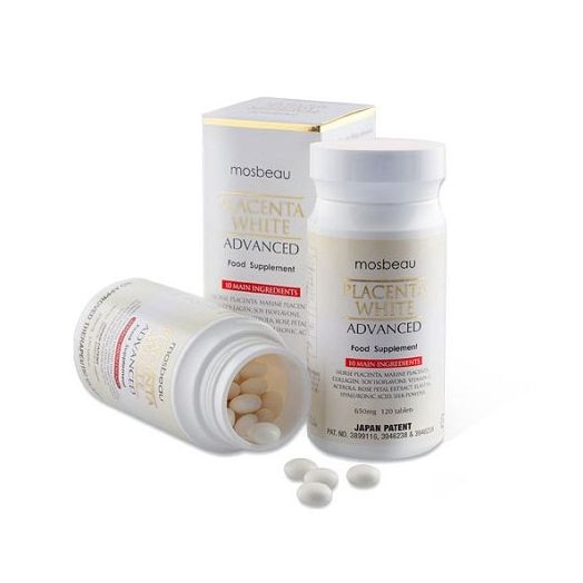Mosbeau Placenta White Advanced Supplement for Skin Whitening 2015 Japan Patented Twice As Effective As Glutathione (120 Tablets)