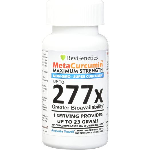 RevGenetics MetaCurcumin Super Curcumin, 60 Liquid Capsules, Equivalent to 23 g Per Serving Turmeric, Anti-Inflammatory Support