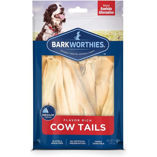 Barkworthies All Natural Dog Treats - Flavor Rich Cow Tail Chews