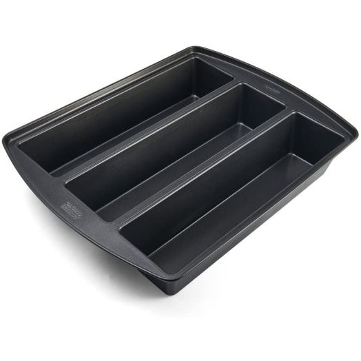 Chicago Metallic Professional Lasagna Trio Bread Loaf Pan, 12 by 15 by 3", Silver