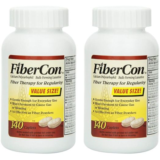 FiberCon Fiber Therapy for Regularity, Caplets, Value Size 140 caplets (Pack of 2)