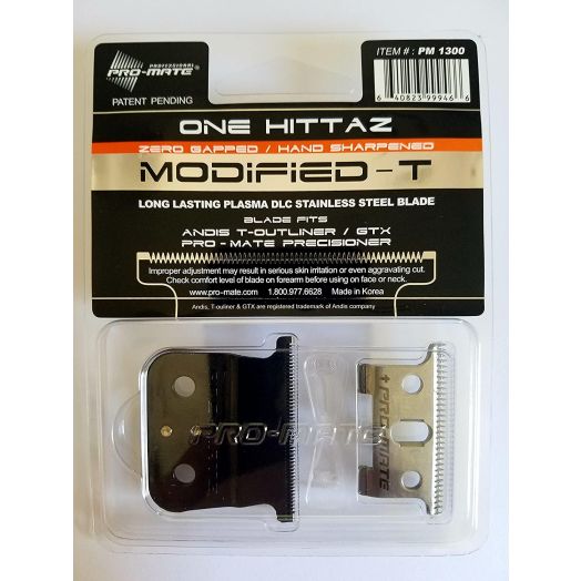 Andis T-Outliner and GTX Replacement One Hittaz Zero Gap Modified T Blades (Extra Thin and Sharp) By Pro-Mate
