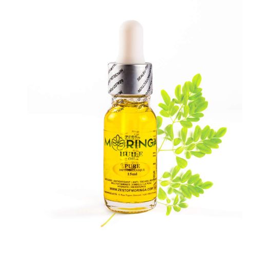 Organic Moringa Oil - Help Solving Eczema, Acne, Psoriasis, Dermatitis - Wrinkle, Sun Spots, Dark Circles and Fine Line Reduction - 15 ml