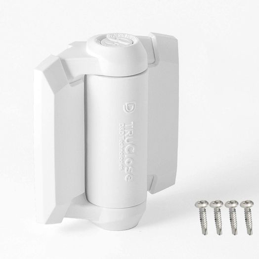DandD Technologies TCA1S3WTS TruClose Regular Duty Gate Hinges, For Self Closing Metal Gates up to 66 Pounds, No Alignment Legs, White, 2 Count