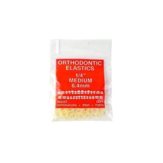 100 Pack Orthodontic Elastics 1/4" (6.4mm), Rubber Bands Great for Dog Grooming Top Knots, Bows, Braids, Tooth Gaps, and Dreadlocks by Cayenas