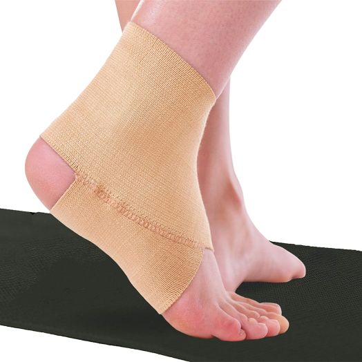 BraceAbility Elastic Ankle Brace | Foot Arch Support Sleeve for Gymnastics, Dance, Ballet, Cheerleading, Tumbling, Yoga, Pilates, Exercise to Prevent Ankle Sprain, Twisting and Swelling (Medium)