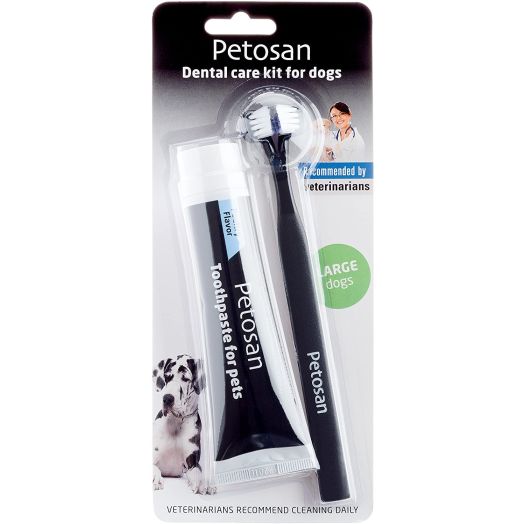 Petosan Pet Dental Kit, Double Headed Toothbrush and Toothpaste