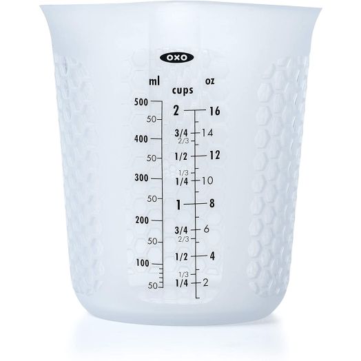 OXO Good Grips 2-Cup Squeeze and Pour Silicone Measuring Cup with Stay-Cool Pattern