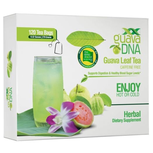 GuavaDNA Guava Leaf Tea 120 Individually Wrapped Teabags | 100% Pure Guava Leaves, Nothing Else Added. | Great For Digestion, Sleep Support Teas | (120 Teabags)