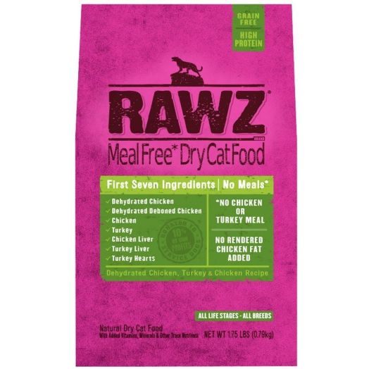 Rawzreg; Meal Free Dry Cat Food Dehydrated Chicken, Turkey Chicken Recipe (1.75 Lb)