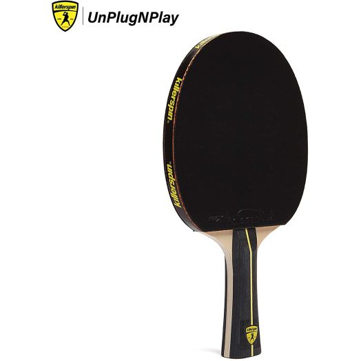 Killerspin Jet Black Combo Table Tennis Paddle with Sleeve, Competitive Ping Pong Paddle with Carrying Case, Table Tennis Racket with Wood Blade, Nitrx Rubber Grips Ping Pong Balls - Black