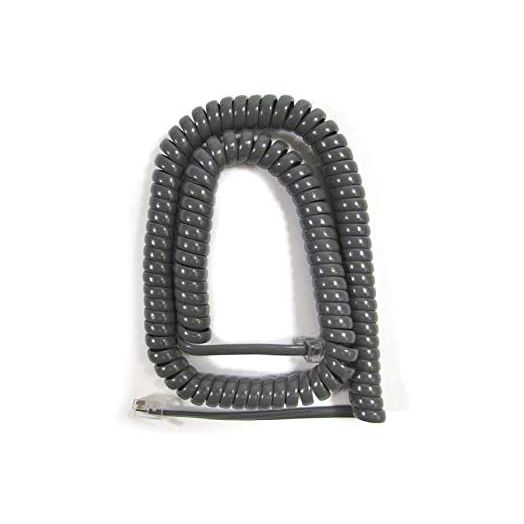 The VoIP Lounge 12 Foot Gray Handset Receiver Curly Cord for Avaya Lucent Definity 6400 Series Phone 6402 6402D 6408 6408D 6416D 6416DM 6424D 6424DM