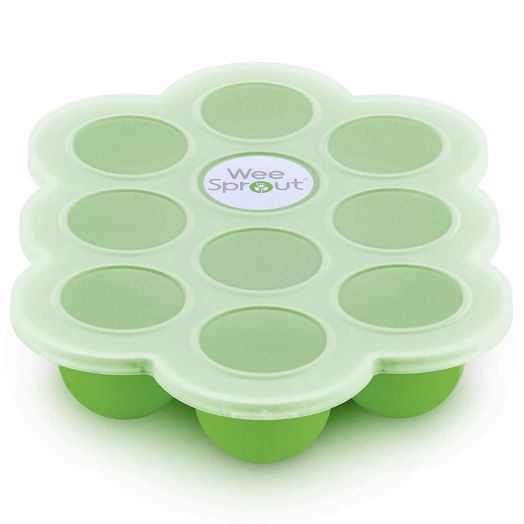WEESPROUT Silicone Baby Food Freezer Tray with Clip-on Lid by WeeSprout - Perfect Storage Container for Homemade Baby Food, Vegetable and Fruit Purees and Breast Milk - BPA Free