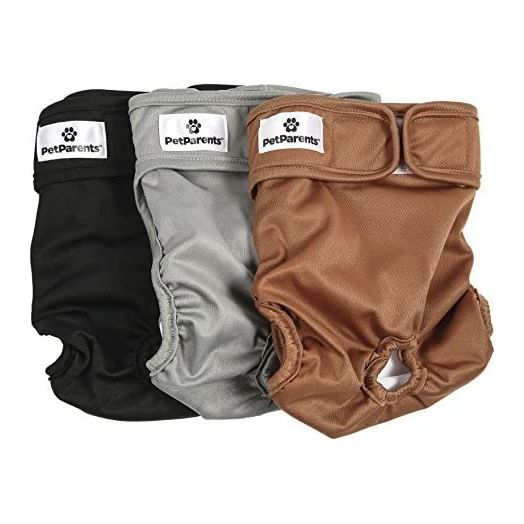 Pet Parents Washable Dog Diapers (3pack) of Durable Doggie Diapers, Premium Male and Female Dog Diapers