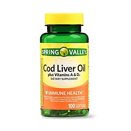 Spring Valley - Cod Liver Oil with Vitamin A and D 100 softgels by Spring Valley