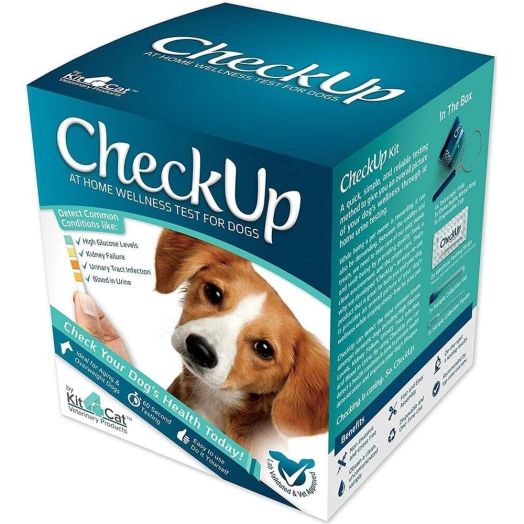 KIT4CAT CheckUp Kit at Home Wellness Test for Dogs, Telescopic Pole and Cup for Urine Collection and Test Strips for Detection of Diabetes, Kidney Conditions, UTI, Blood in Urine