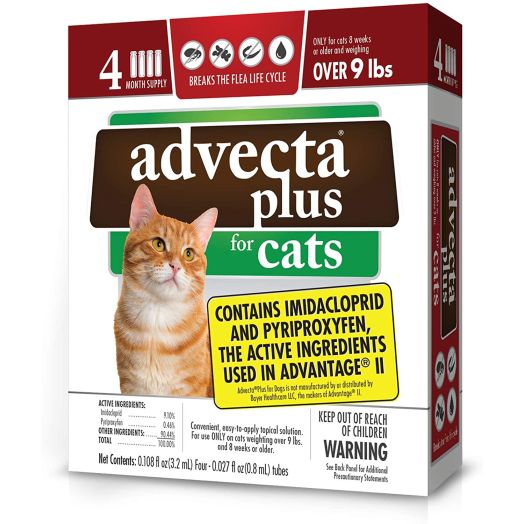 Advecta Plus Flea Squeeze on for Large Cats, 4 Month Supply