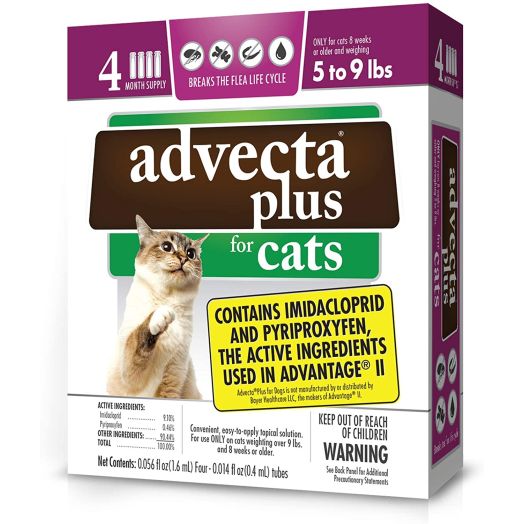 Advecta Plus Flea Squeeze on for Small Cats, 4 Month Supply