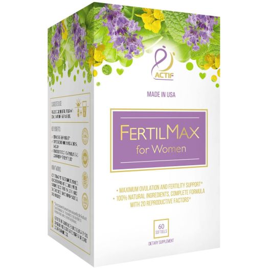 ACTIF Organic FertilMax - #1 Fertility Supplement and Ovulation Support - Non-GMO, Made in USA, 60 Count