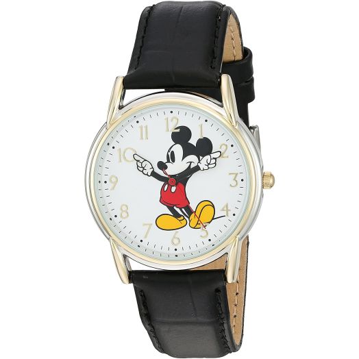 Disney Women's 'Mickey Mouse' Quartz Metal Watch, Color:Black (Model: W002755)