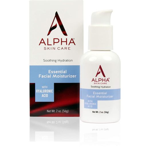 Alpha Skin Care Essential Facial Moisturizer with Hyaluronic Acid | Soothing Hydration | Reduces the Appearance of Lines and Wrinkles | For Normal to Dry Skin | 2 Oz