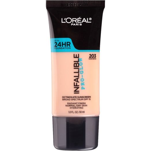 L'Oreal Paris Makeup Infallible Up to 24HR Pro-Glow Foundation, 203 Nude Beige, 1 fl. oz.