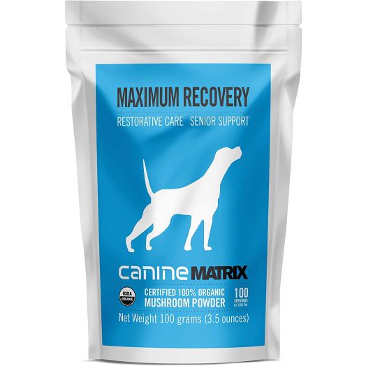 Canine Matrix Organic Mushroom Supplement for Dogs, Maximum Recovery, 100 gm