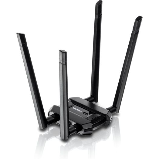 TRENDnet AC1900 High Power Dual Band Wireless USB Adapter, TEW-809UB, Increase Extend WiFi Wireless Coverage, High Gain Antennas, Stream 4K HD Video, USB 3.0 to USB Type A, Windows/Mac OS Compatible