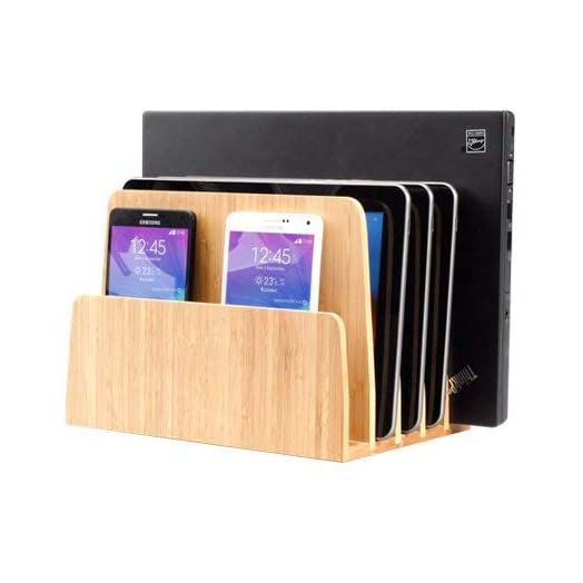 MobileVision Bamboo Multi Device Organizer for Smartphones, Tablets and Laptops, 5 Slots