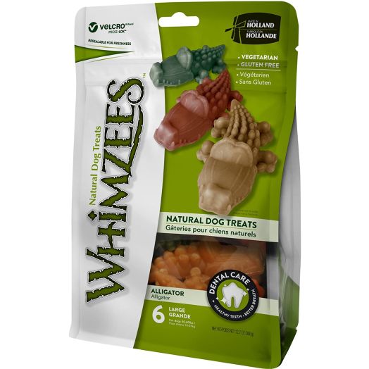 Whimzees Natural Grain Free Dental Dog Treats, Alligator