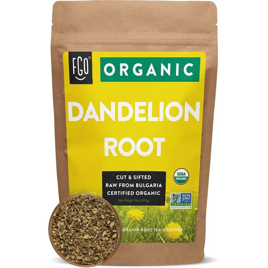Organic Dandelion Root | Loose Tea (200+ Cups) | 16oz/453g Resealable Kraft Bag | 100% Raw From Bulgaria | by FGO