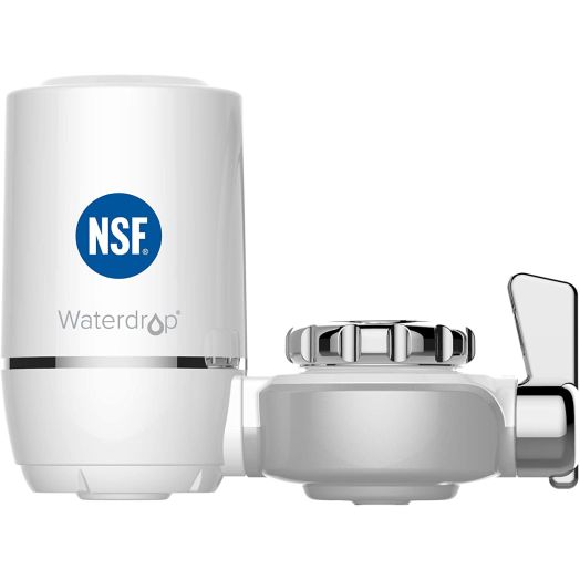 Waterdrop WD-FC-01 NSF Certified 320-Gallon Long-Lasting Water Faucet Filtration System, Faucet Filter, Tap Water Filter, Removes Lead, Flouride and Chlorine - Fits Standard Faucets (1 Filter Included)