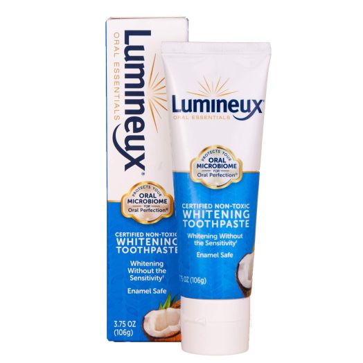 Lumineux Oral Essentials Teeth Whitening Toothpaste | Certified Non Toxic | Sensitivity Free | Fluoride Free | Whiter Teeth in 7 Days | NO Artificial Flavors, Colors, SLS Free, Dentist Formulated