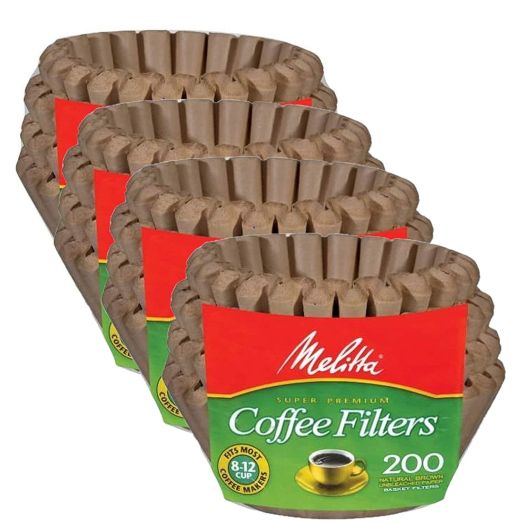 Melitta 62957 8 To 12 Cup Natural Brown Basket Coffee Filters 200 Count (Pack of 2)