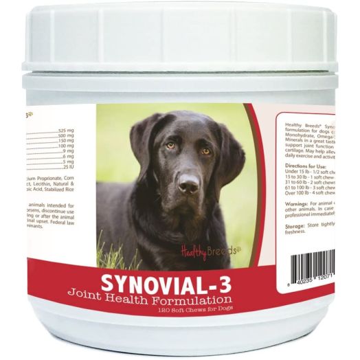 Healthy Breeds Synovial-3 Joint Health Formulation Soft Chews - Over 200 Breeds - Comprehensive Blend to Support Joint Strength Flexibility and Function - 120 or 240 Ct