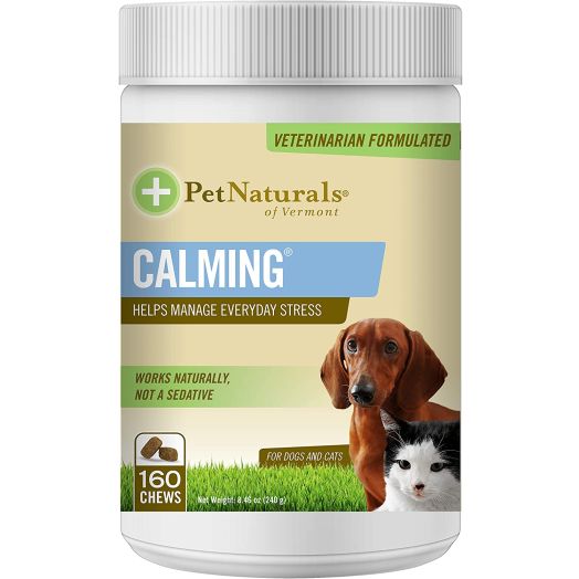 Pet Naturals of Vermont - Calming, Behavioral Support Supplement for Dogs and Cats, 160 Bite Sized Chews