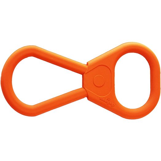 SodaPup - Natural Rubber Pull Tab Tug Toy - Dog Tug Toy - Orange - Made in USA