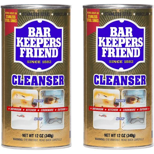 Bar Keepers Friend All-Purpose Cleaner and Polish 12 oz (Pack of 2), Packaging May Vary