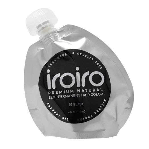 Iroiro Natural Premium Semi-Permanent Hair Color 10 Black 4oz