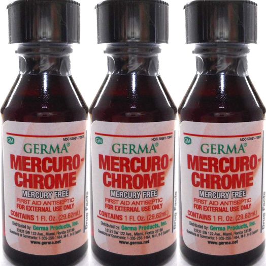 MercuroChrome Antiseptic 1oz Prevent infection in cuts, scrapes and burns QTY-3