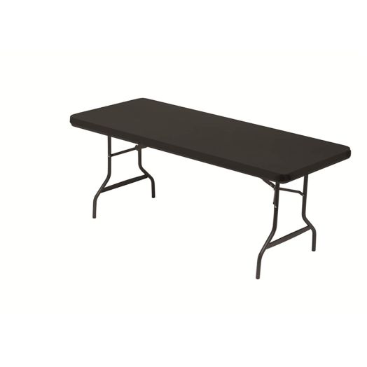 Iceberg 16621 Stretch Fabric Table Top Cap Cover, Polyester/Spandex, Black, 6 Feet