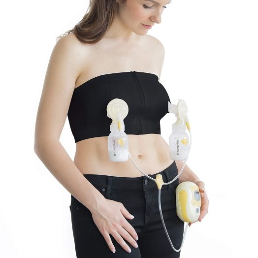 Medela Easy Expression Hands Free Pumping Bra, Black, Medium, Comfortable and Adaptable with No-Slip Support for Easy Multitasking