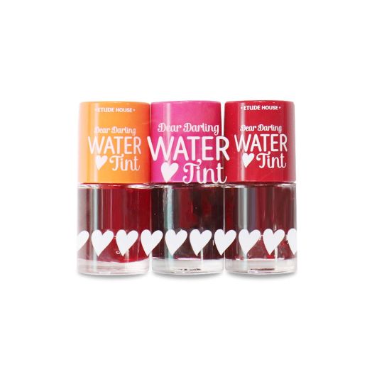 ETUDE HOUSE Dear Darling Water Tint 3 Color set: Strawberry Ade + Cherry Ade + Orange Ade | Bright Vivid Color Lip Tint with Moisturizing Pomegranate and Grapefruit Extract to Hydrate your Lips