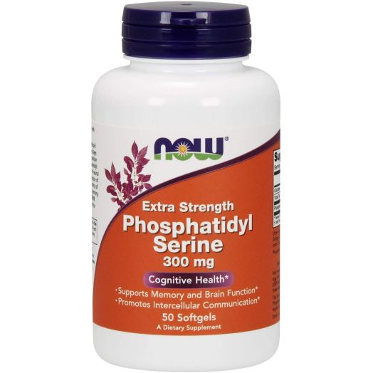 NOW Supplements, Phosphatidyl Serine 300 mg, Extra Strength, with Phospholipid compound derived from Soy Lecithin, 50 Softgels